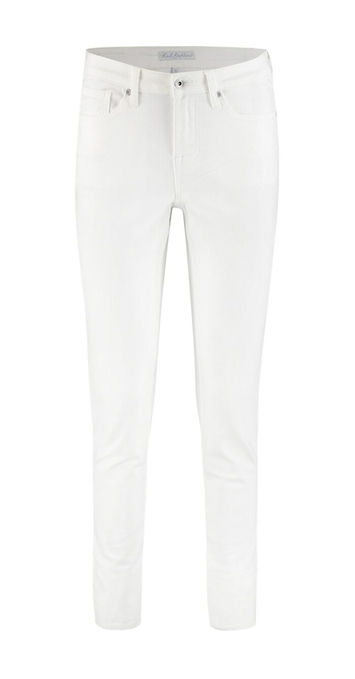 witte skinny jeans red button