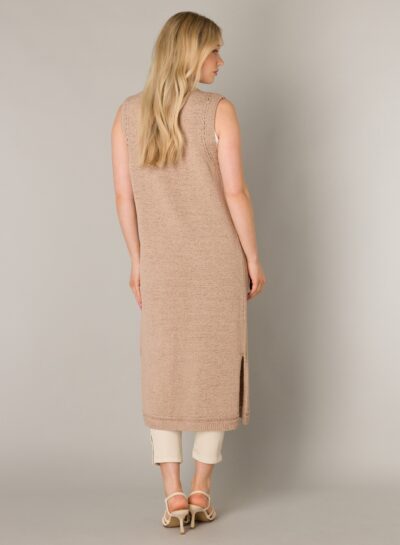 Lang mouwloos vest