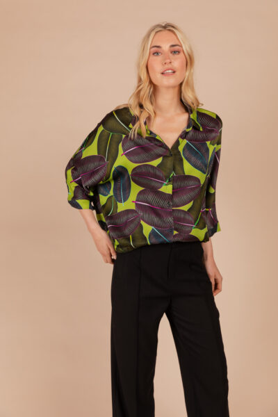 four roses oversized blouse met grote print