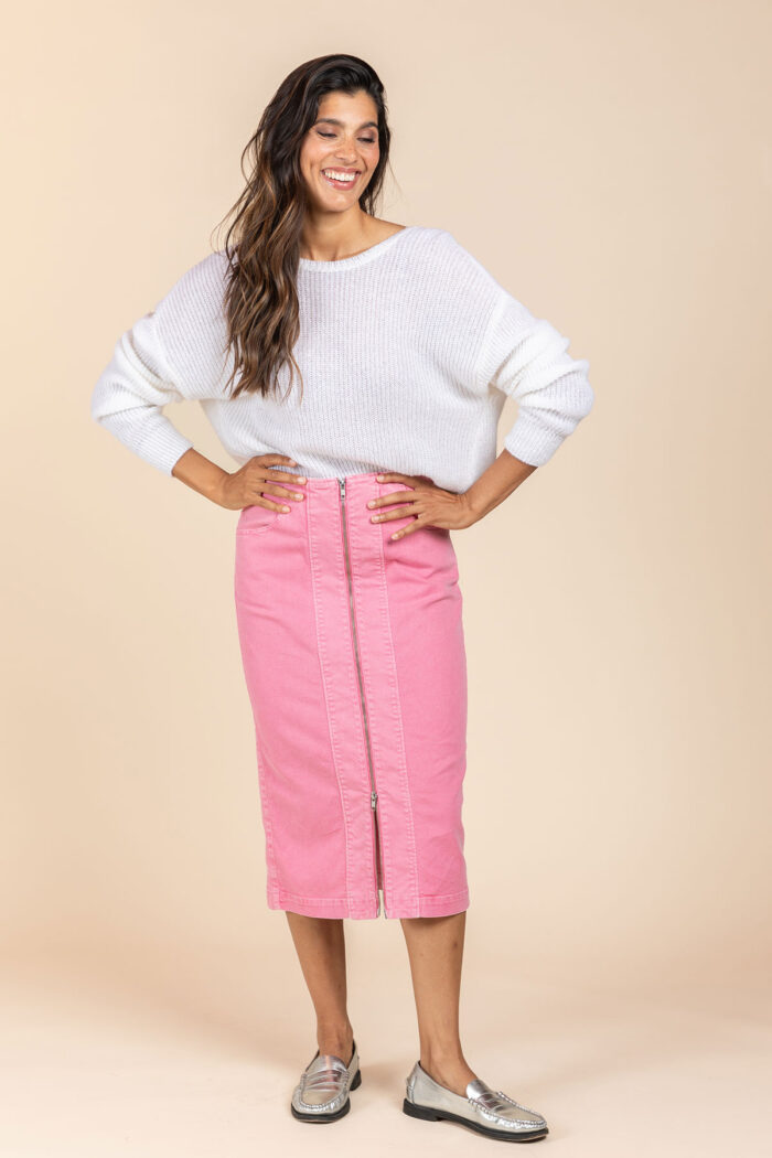 Driekwart rok in jeans met rits - Afbeelding 2