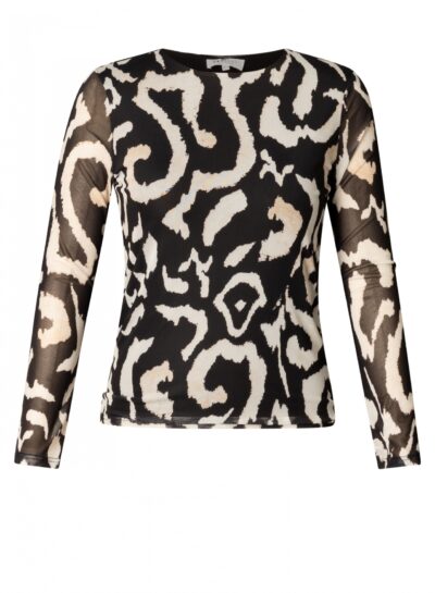 Top Rafaella met mesh mouwen