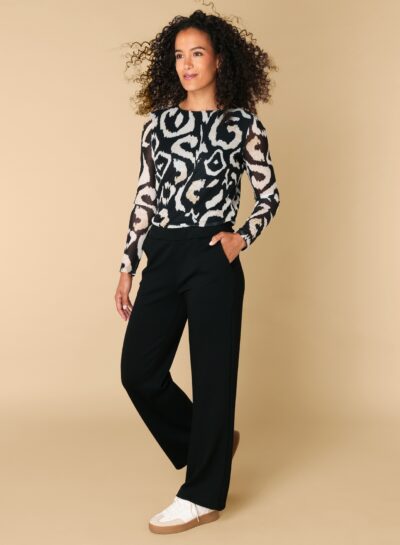 Top Rafaella met mesh mouwen