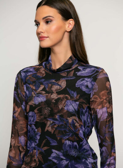 Shirt in mesh met hangkraag