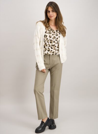 Beige gebreid vest zonder sluiting