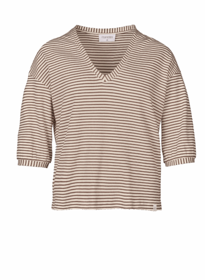 Gestreept t-shirt met v-hals four roses