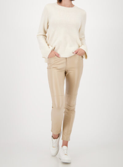 Broek in leerlook