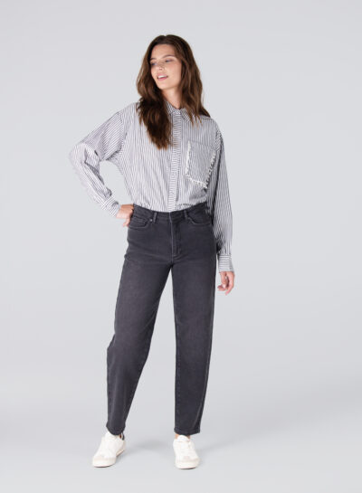 Ginger streep blouse met parels