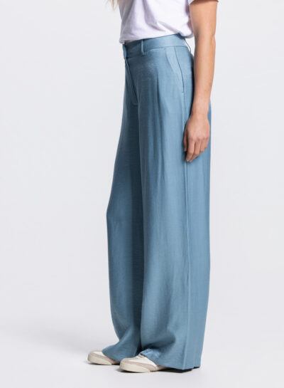 Dara glanzende pantalon in aquamarijn