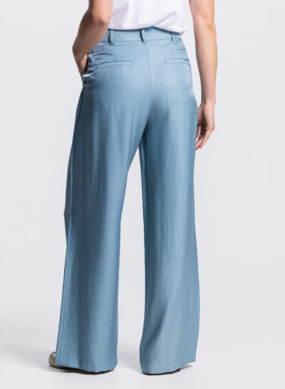 Dara glanzende pantalon in aquamarijn