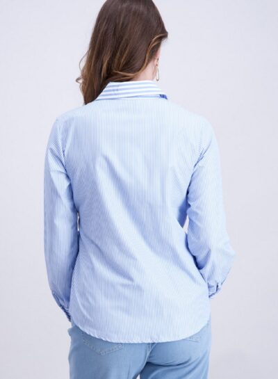 Gestreepte blouse met strikdetail