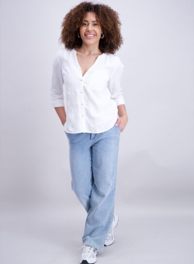 Witte linnen blouse