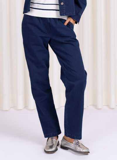 Broek in blauwe denim four roses