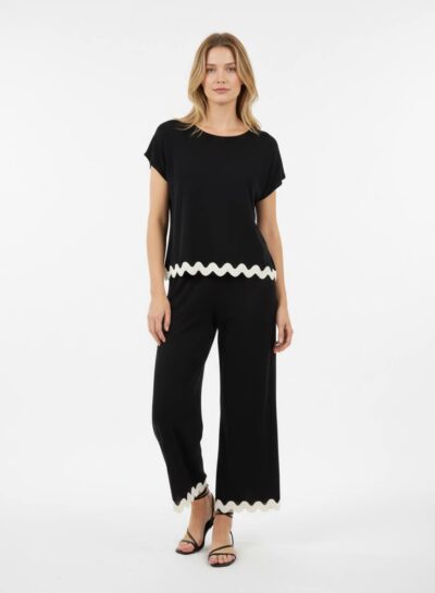 Zwart dames shirt met kapmouwen