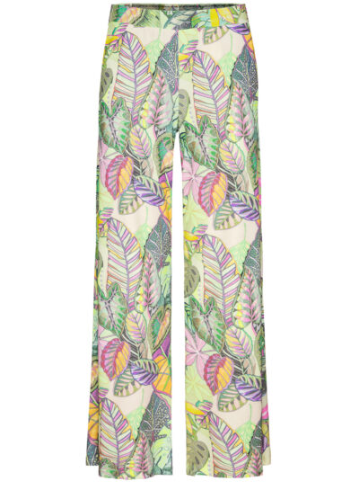 Losse broek met bladprint