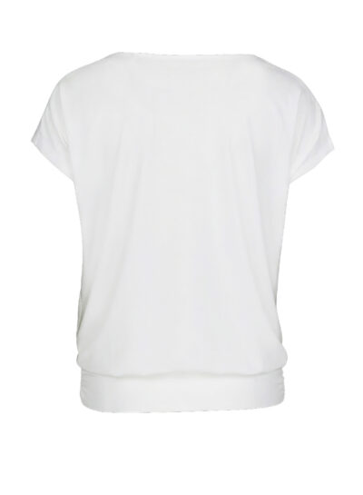T-shirt met hangkraag en brede boord