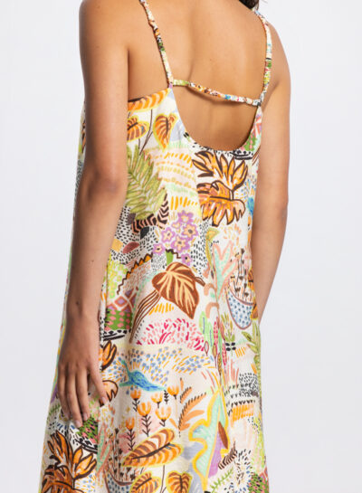 Lange singlet jurk in multicolor