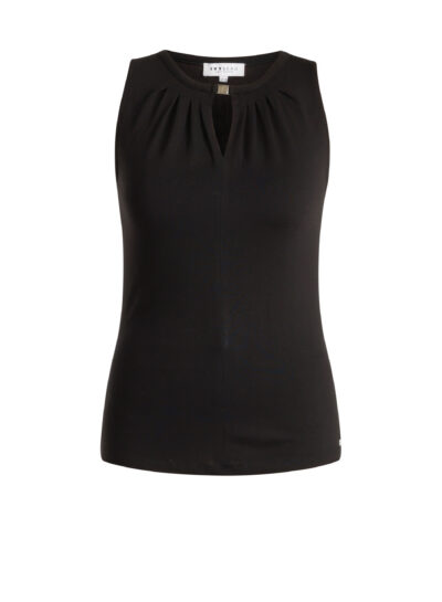 Jersey top met plooihals