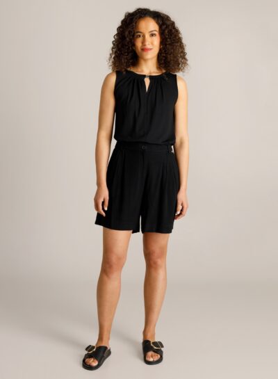 Jersey top met plooihals