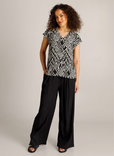 Shirt met zwart-witte print