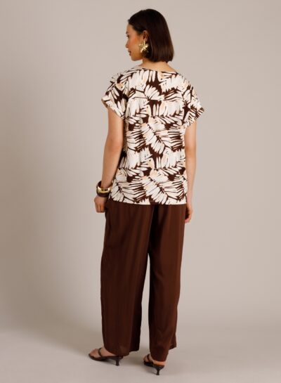 T-shirt met print en kapmouw
