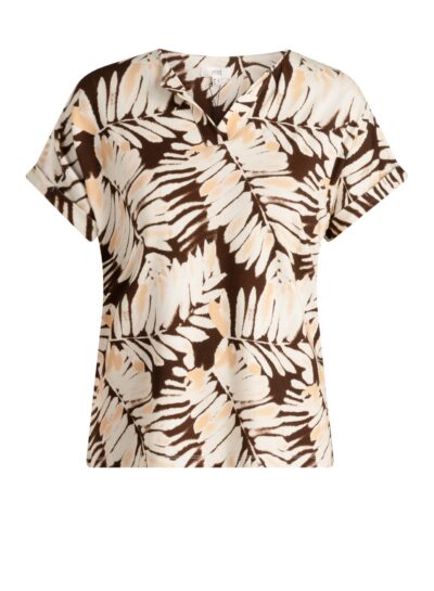 T-shirt met print en kapmouw