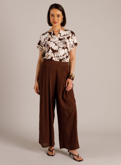 T-shirt met print en kapmouw