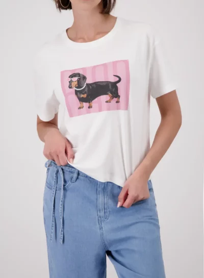 T-shirt met teckelprint monari