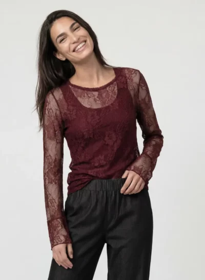 Lace shirt met lange mouwen monari