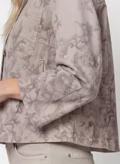 Demin jacket met ornamentaal patroon