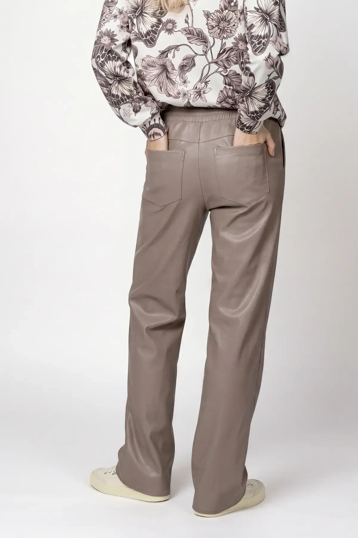 Straight leg-broek van imitatieleer - Afbeelding 3