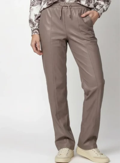 Straight leg-broek van imitatieleer