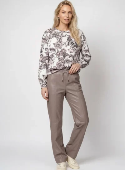 Straight leg-broek van imitatieleer