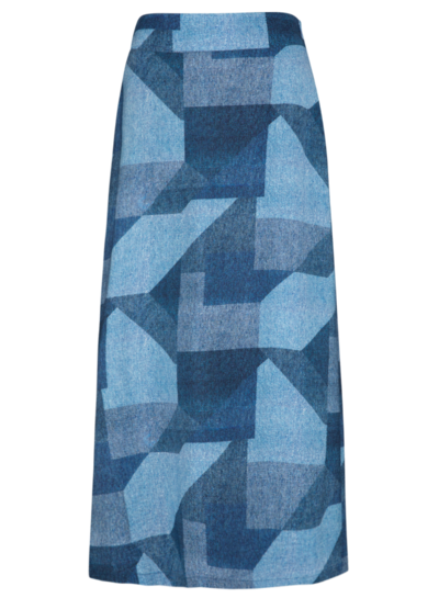 Maxirok met denimlook patchprint