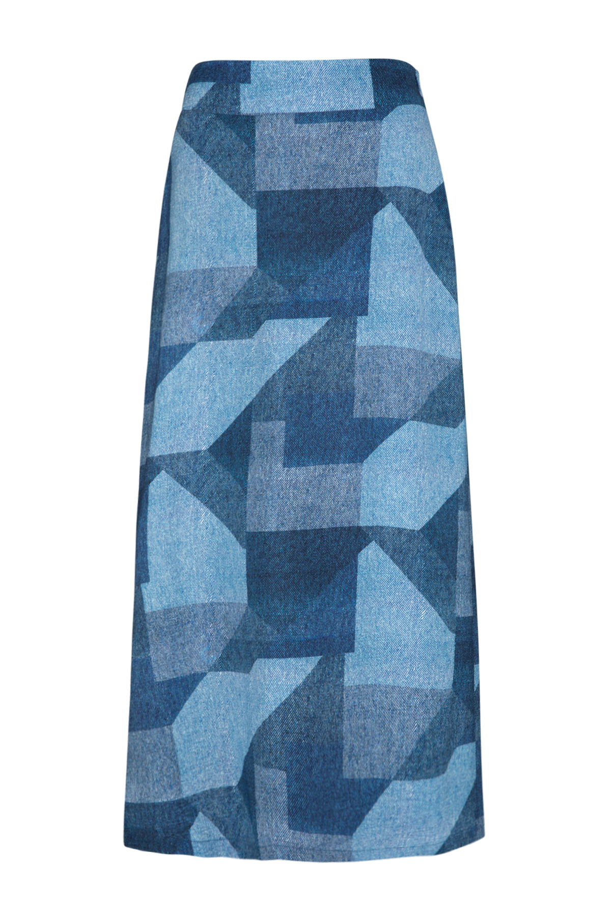 Maxirok met denimlook patchprint - Afbeelding 5