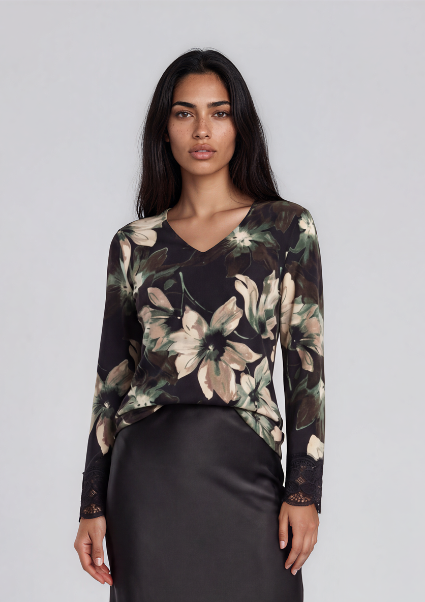 Shirt met v-hals batida