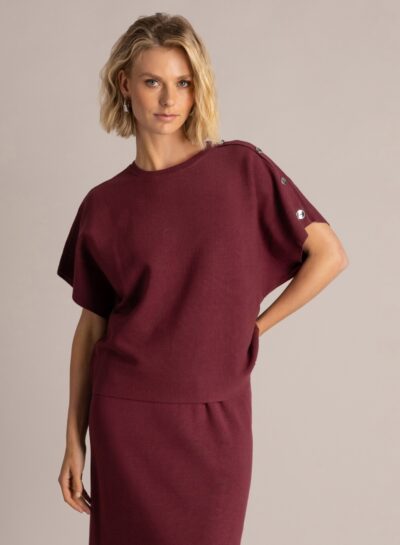 Korte trui in wine red