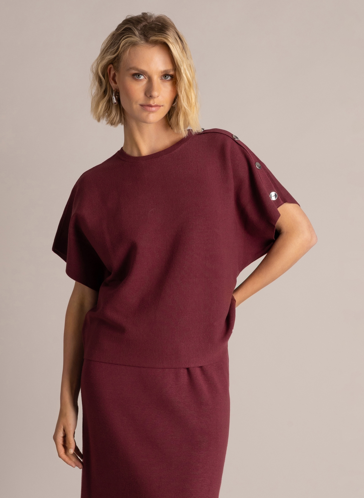 Korte trui in wine red yest
