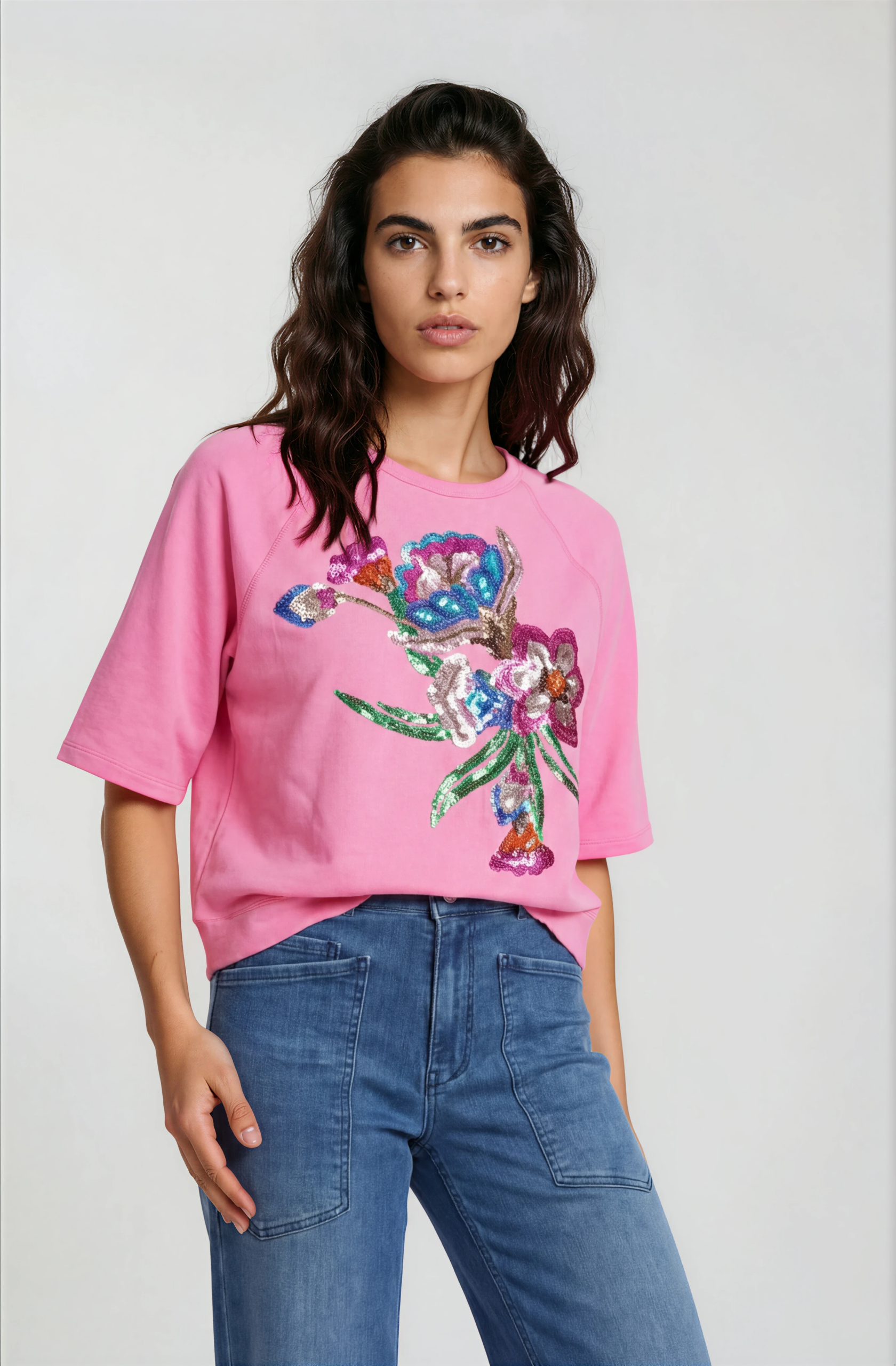 Sweater met kleurrijke bloemen milano
