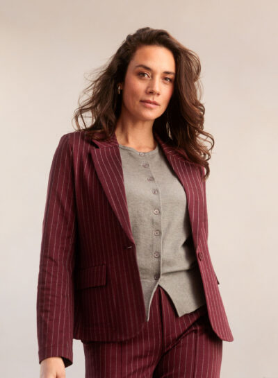 Krijtstreep blazer met reverskraag