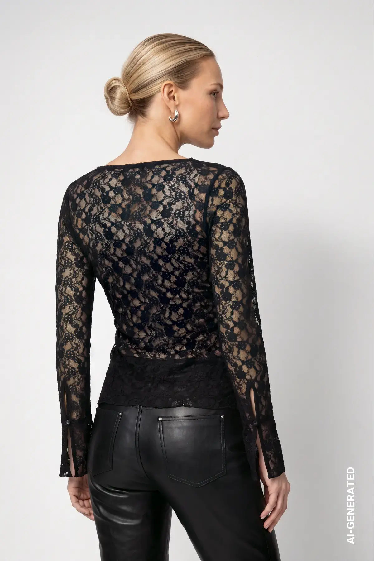 Lace shirt met lange mouwen - Afbeelding 3