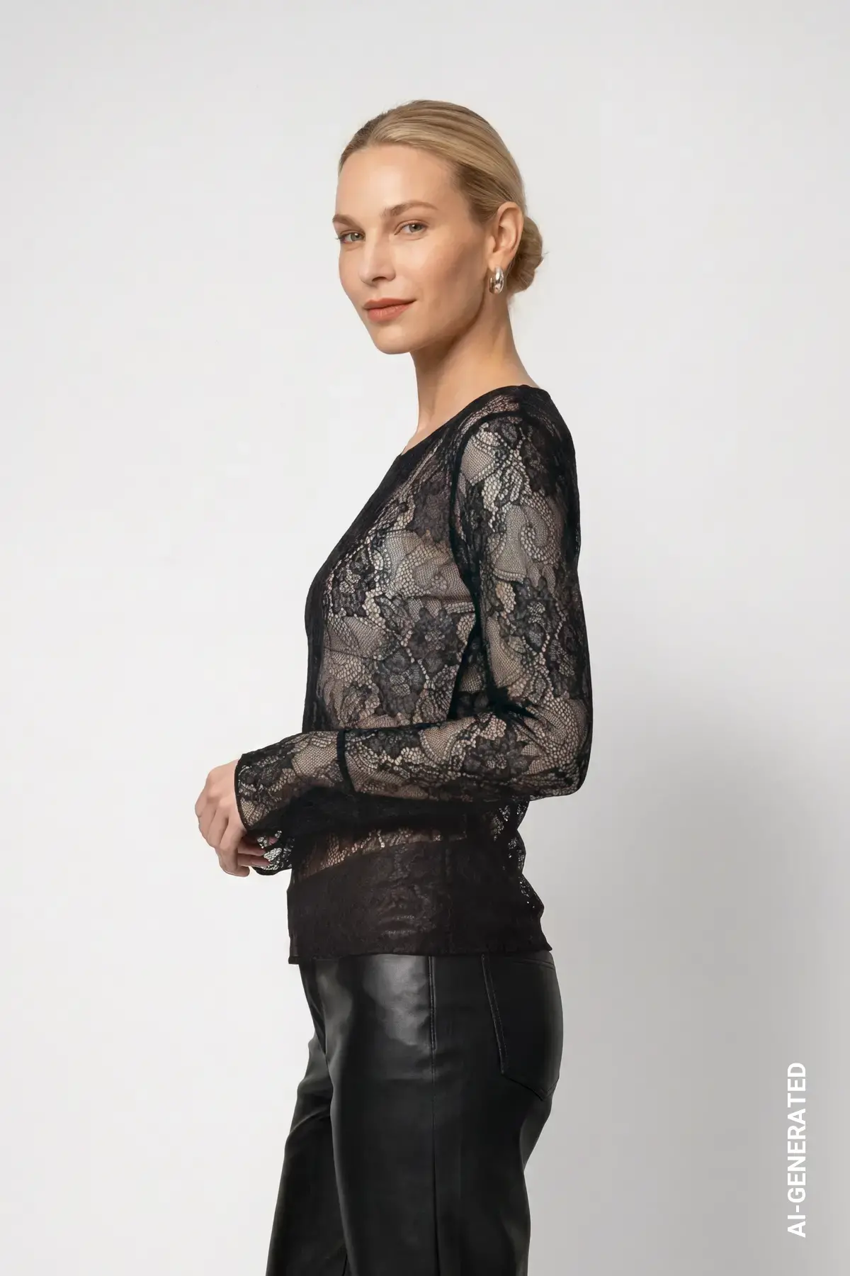 Lace shirt met lange mouwen - Afbeelding 4