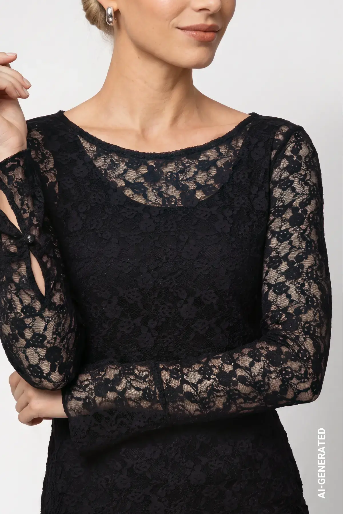 Lace shirt met lange mouwen - Afbeelding 2