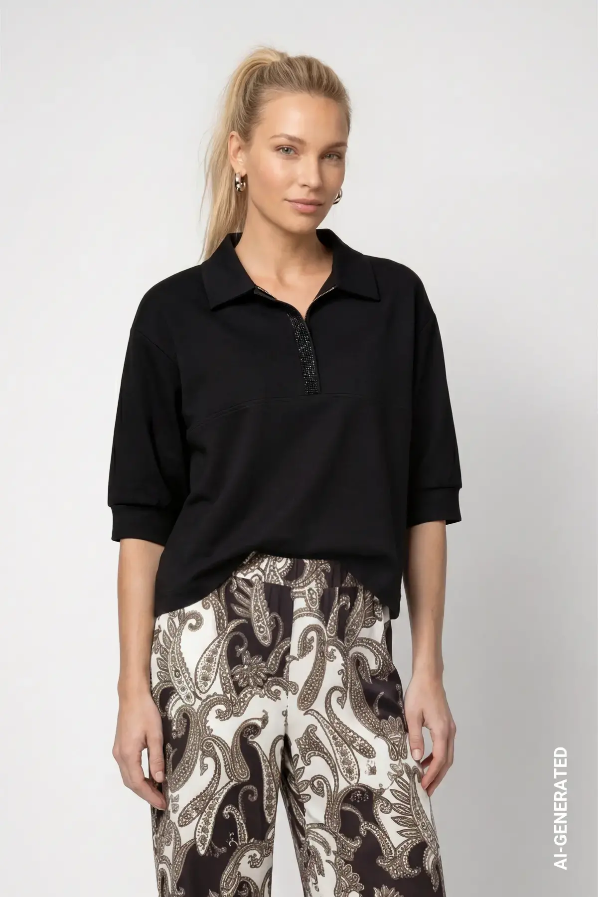 Sweatshirt met strass-steentjes monari