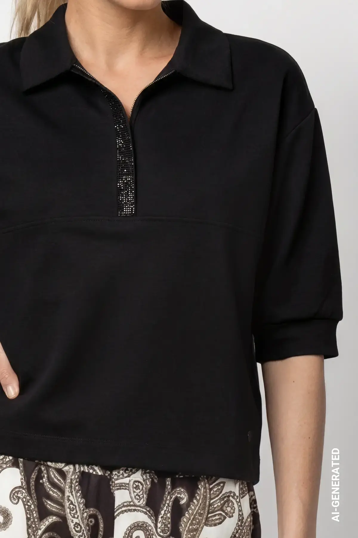 Sweatshirt met strass-steentjes - Afbeelding 2
