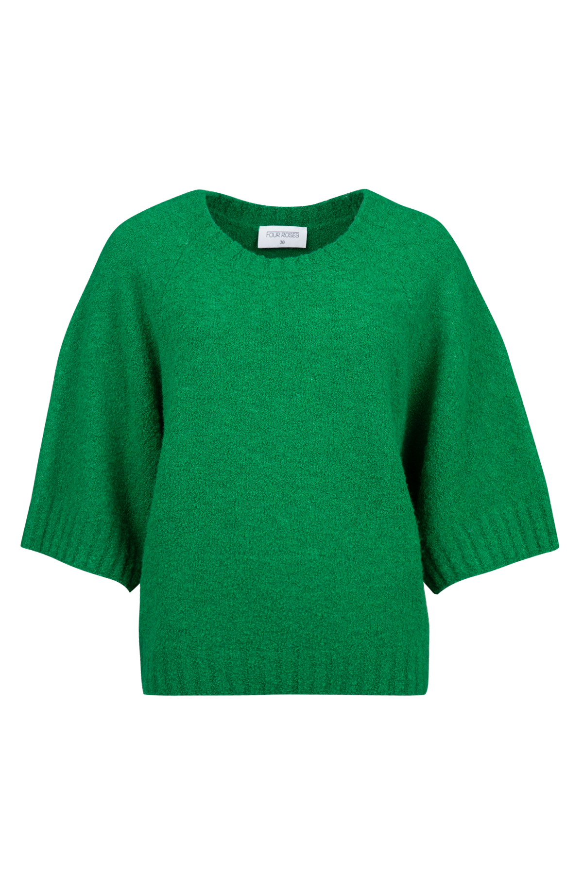 Gebreide trui in boucle met driekwart mouw - Afbeelding 3
