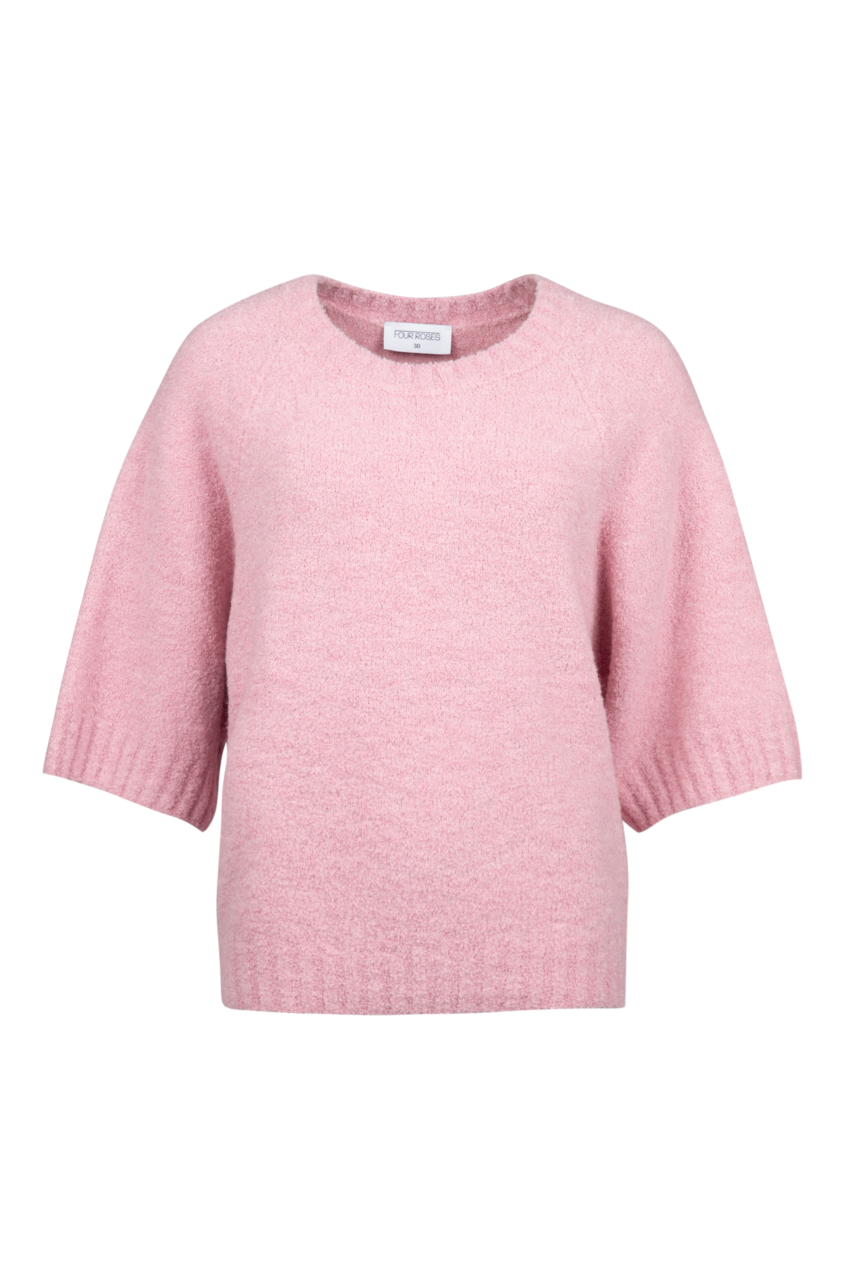 Gebreide trui in boucle met driekwart mouw - Afbeelding 3