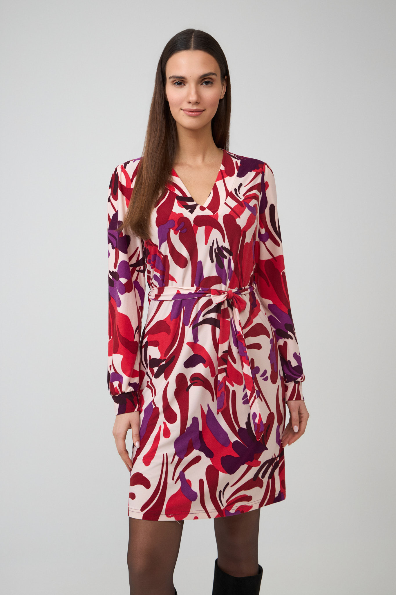 Jurk met V-hals en print - Afbeelding 2