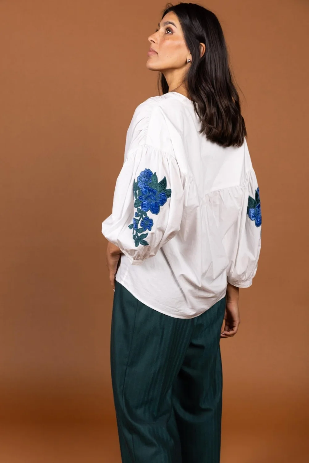 Blouse in popeline met broderie - Afbeelding 3