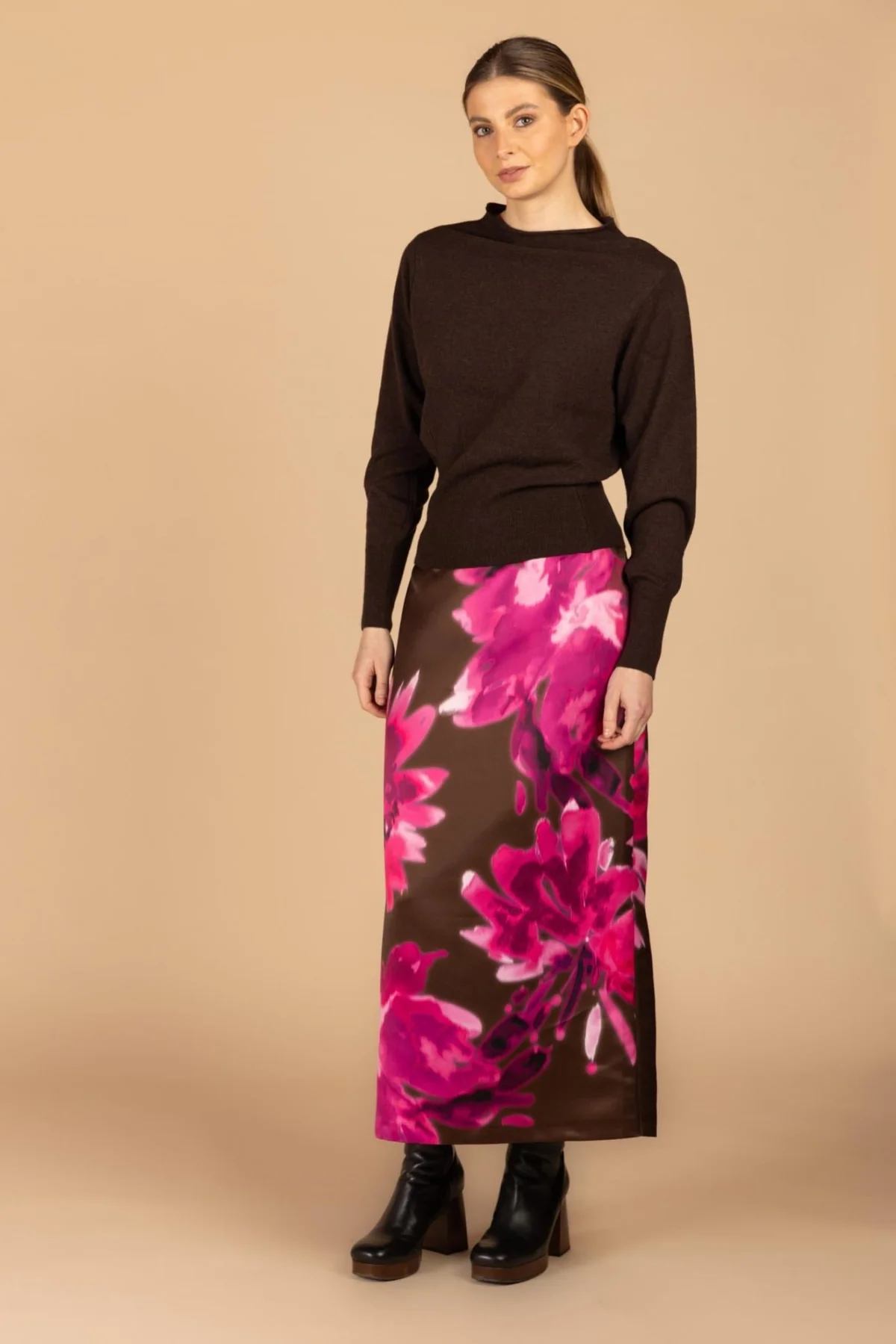 Gebreide trui in mix van cashmere en viscose - Afbeelding 3