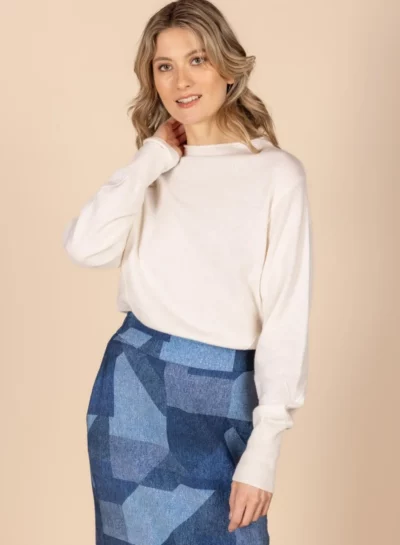 Gebreide trui in mix van cashmere en viscose
